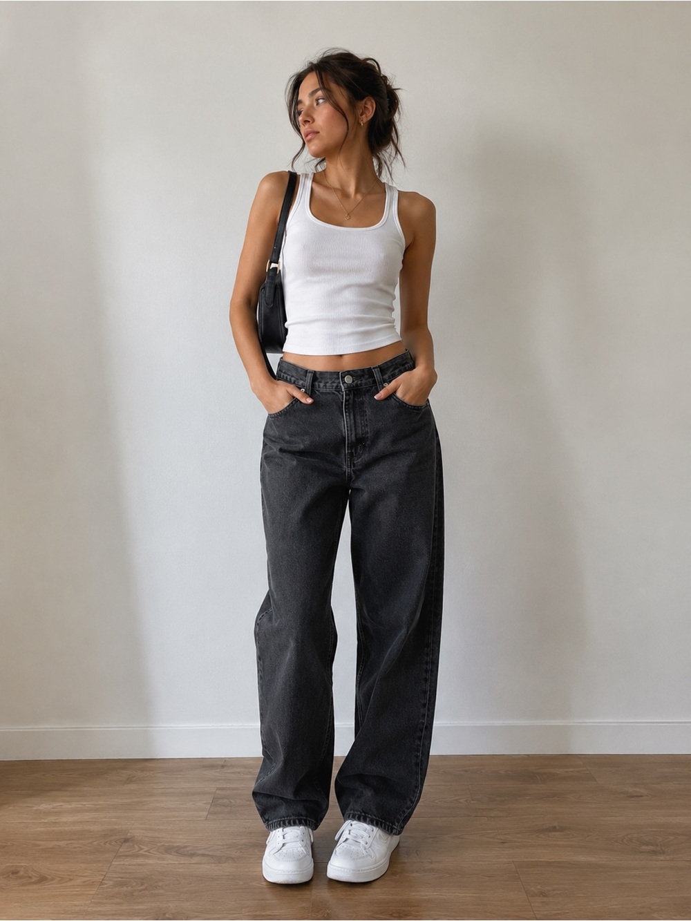 Vintage Gitano Black Mom Jeans High Rise 100% Cotton Size 12 Short
